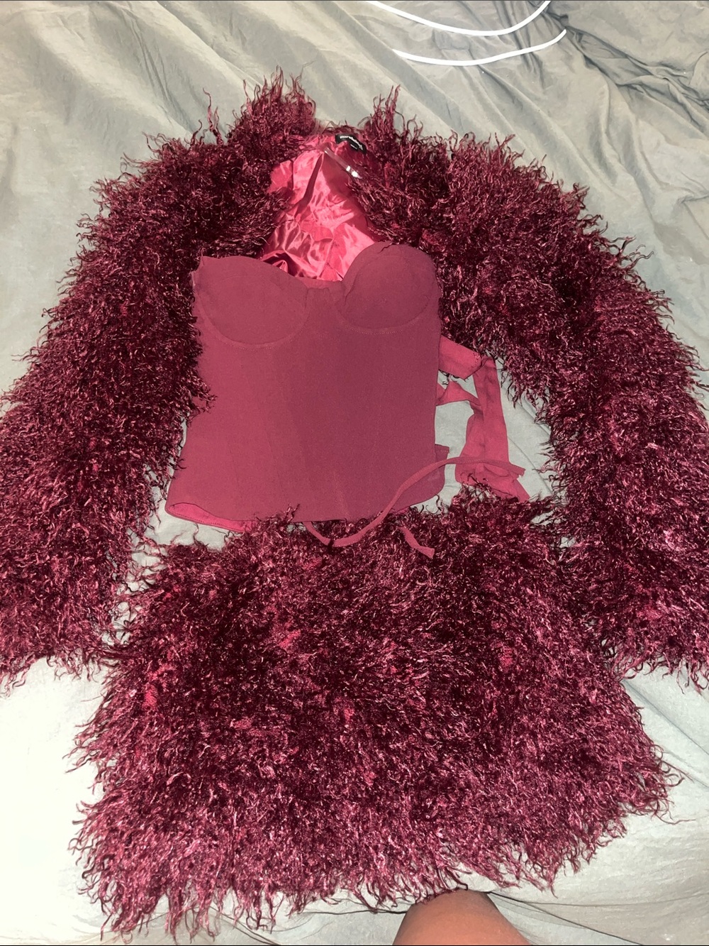 Womens Burgundy Bustier Camisole - Elegant Strapless Top